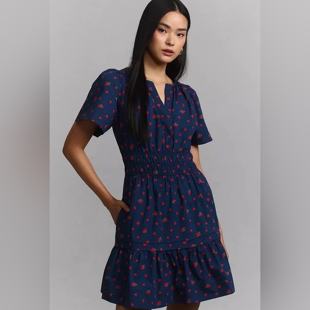 NWOT size Large Anthropologie Somerset Strawberry print mini dress